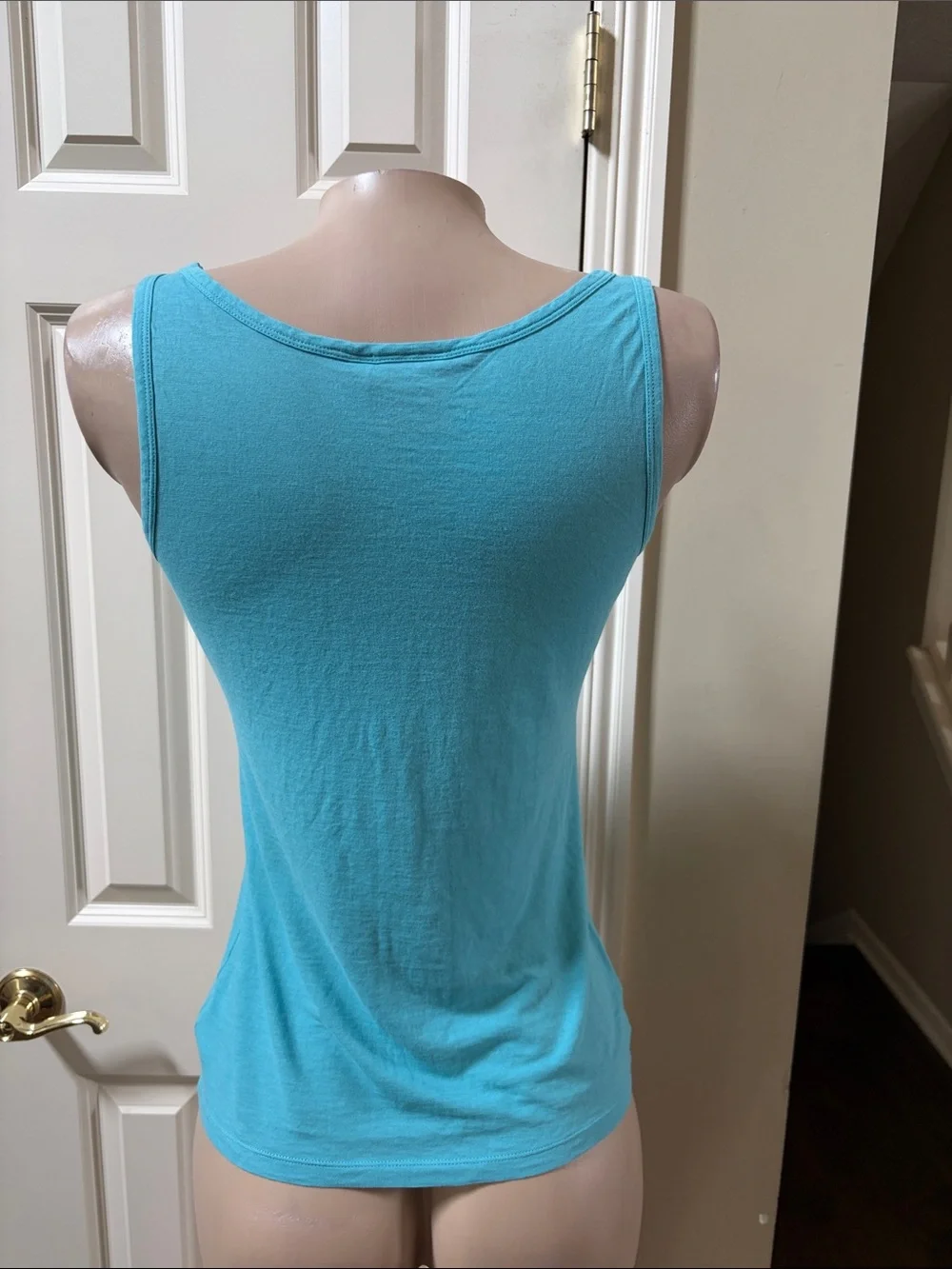 Tory Burch Turquoise Logo Tank, XS